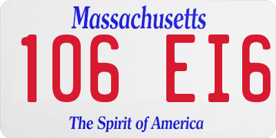 MA license plate 106EI6