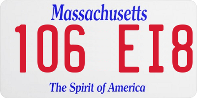 MA license plate 106EI8