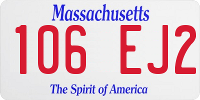 MA license plate 106EJ2