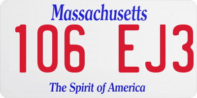 MA license plate 106EJ3