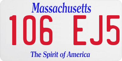 MA license plate 106EJ5