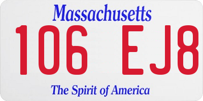 MA license plate 106EJ8