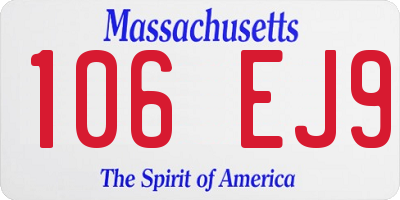 MA license plate 106EJ9