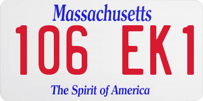 MA license plate 106EK1