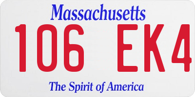 MA license plate 106EK4