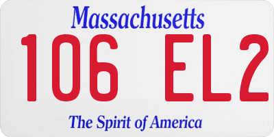 MA license plate 106EL2