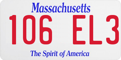 MA license plate 106EL3