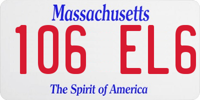 MA license plate 106EL6