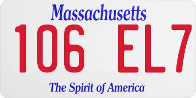 MA license plate 106EL7