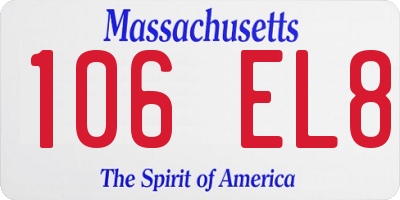 MA license plate 106EL8