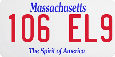 MA license plate 106EL9