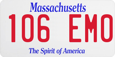 MA license plate 106EM0