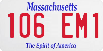 MA license plate 106EM1