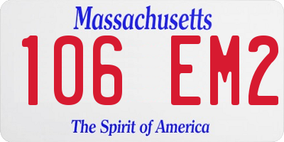 MA license plate 106EM2