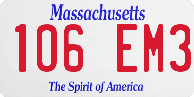 MA license plate 106EM3