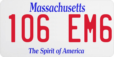 MA license plate 106EM6