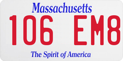 MA license plate 106EM8