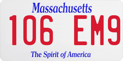 MA license plate 106EM9