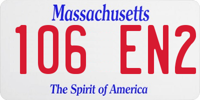 MA license plate 106EN2