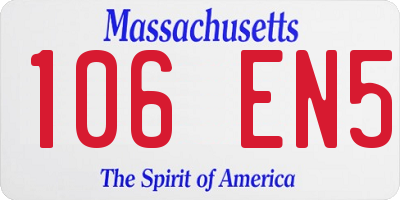 MA license plate 106EN5