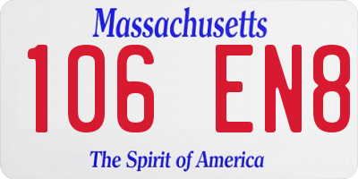 MA license plate 106EN8