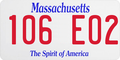 MA license plate 106EO2