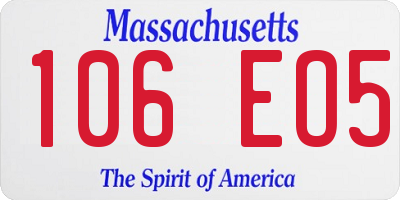 MA license plate 106EO5