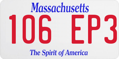 MA license plate 106EP3