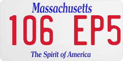 MA license plate 106EP5