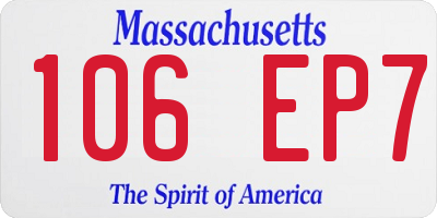 MA license plate 106EP7