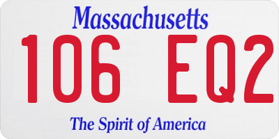 MA license plate 106EQ2