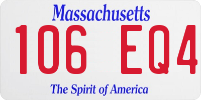 MA license plate 106EQ4