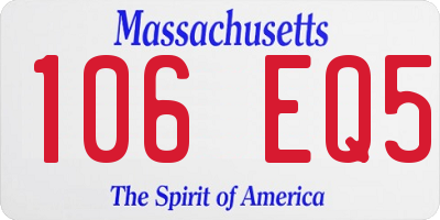 MA license plate 106EQ5