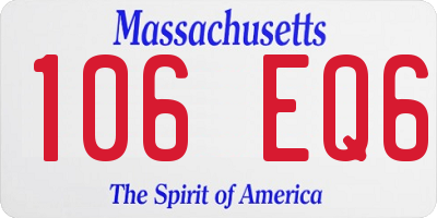 MA license plate 106EQ6