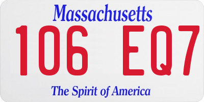 MA license plate 106EQ7