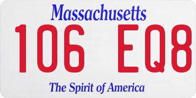 MA license plate 106EQ8