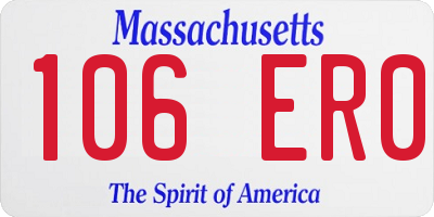 MA license plate 106ER0