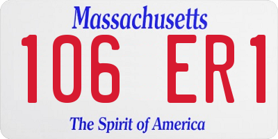MA license plate 106ER1