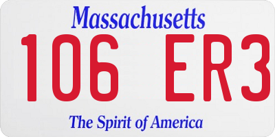 MA license plate 106ER3