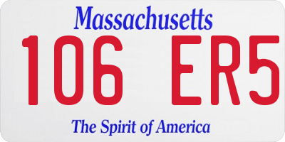 MA license plate 106ER5