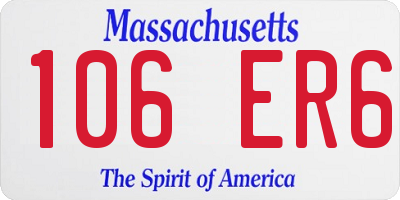 MA license plate 106ER6