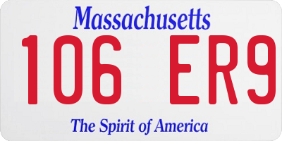 MA license plate 106ER9