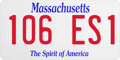 MA license plate 106ES1