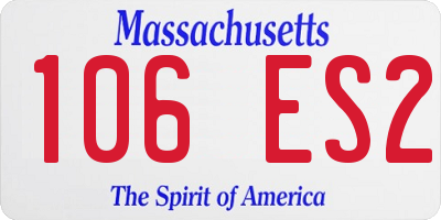 MA license plate 106ES2