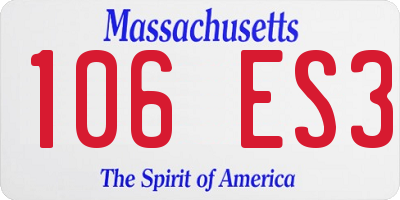 MA license plate 106ES3