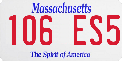 MA license plate 106ES5