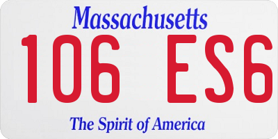 MA license plate 106ES6
