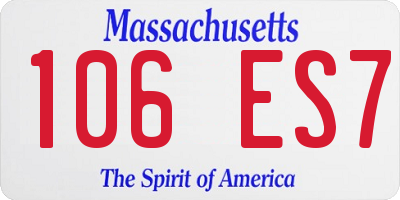 MA license plate 106ES7