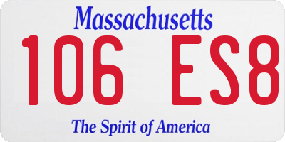 MA license plate 106ES8