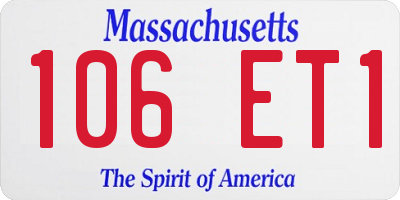 MA license plate 106ET1